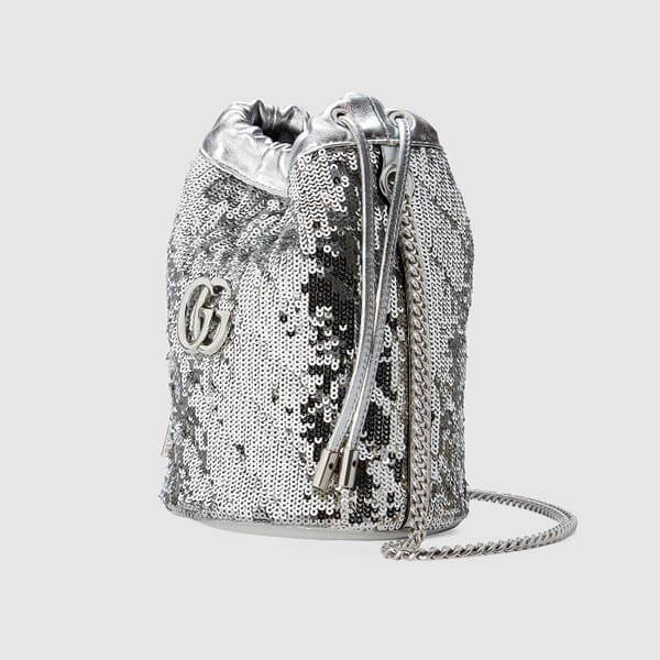 【グッチ】GG Marmont ダブルG ミニバケット スパンコールバッグ コピー 575163 9SYZP 5967